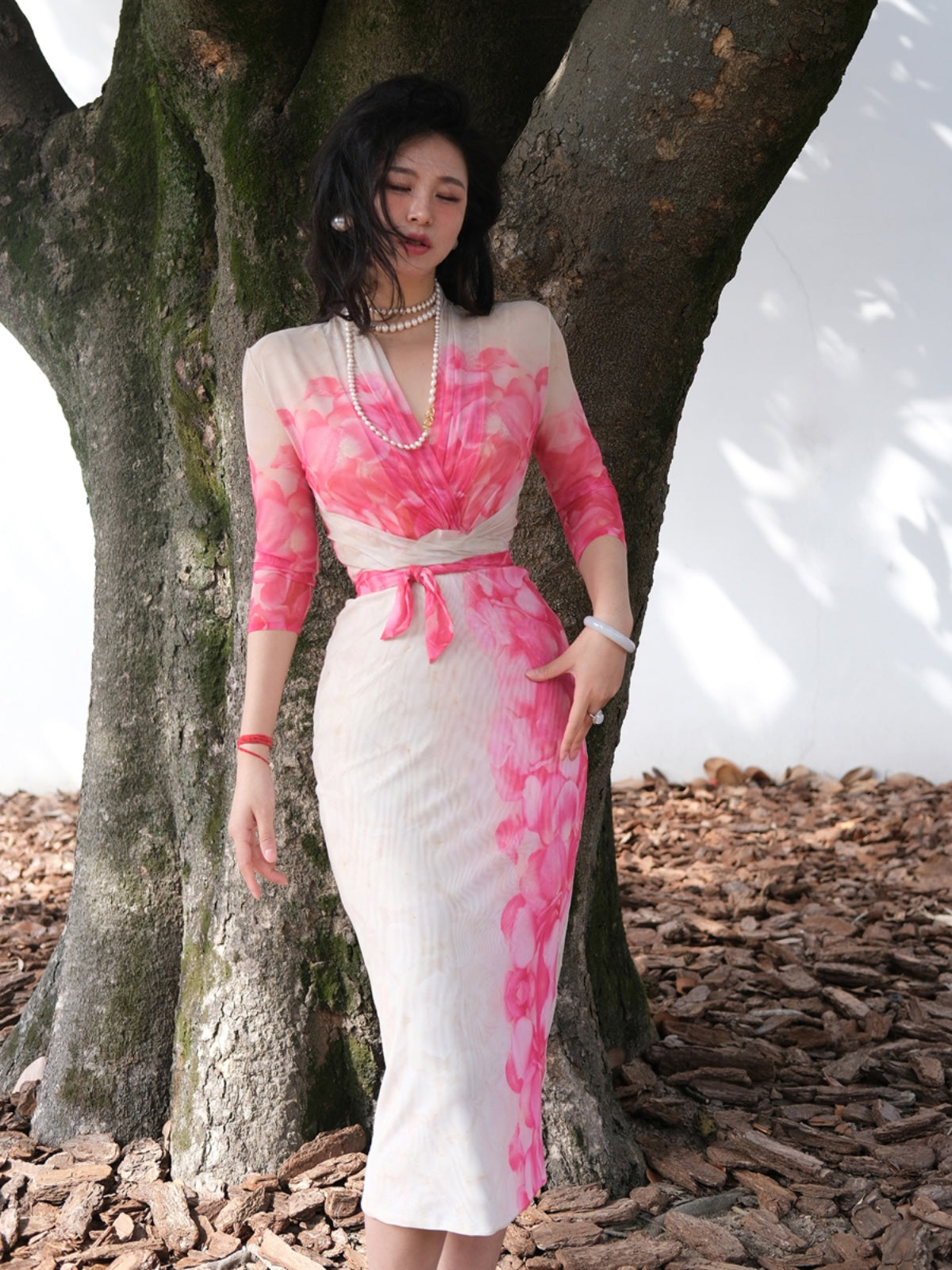 Ke Li Qi Kong-lylofficial Tiantian Girl Loose Flower Pure Desire Woman Slim Dress Classy Elegant Slim Looking
