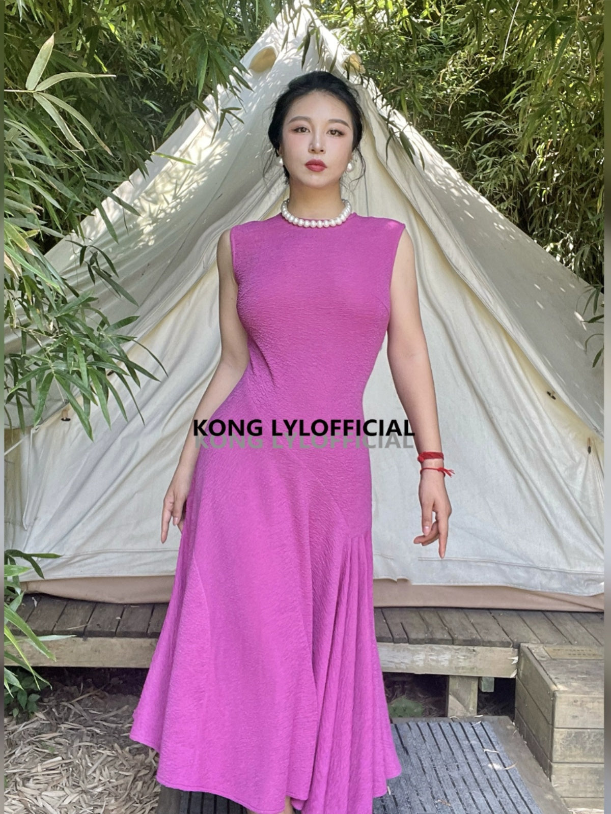Keli Dragon Kong-Lylofficial Designer Brand Fusha Dragon Fruit Slim dress High end Sexy