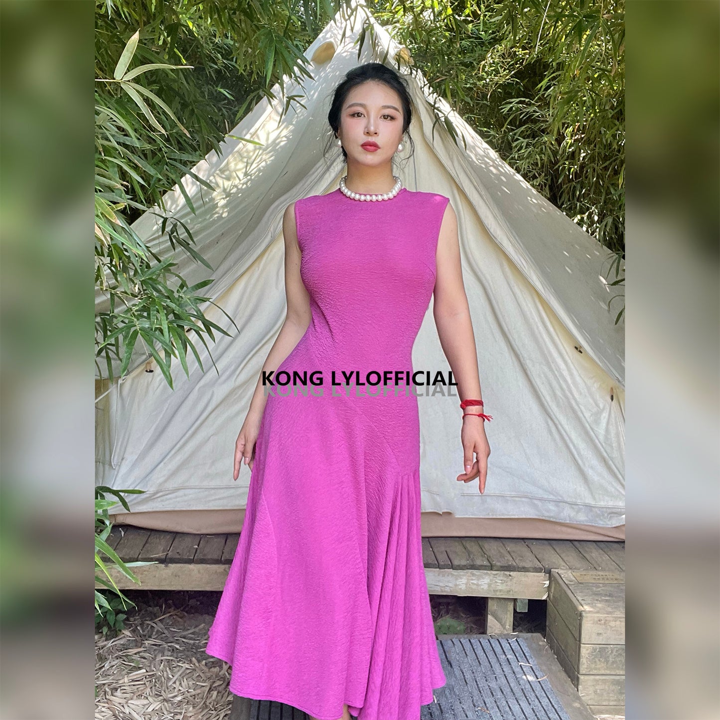 Keli Dragon Kong-Lylofficial Designer Brand Fusha Dragon Fruit Slim dress High end Sexy