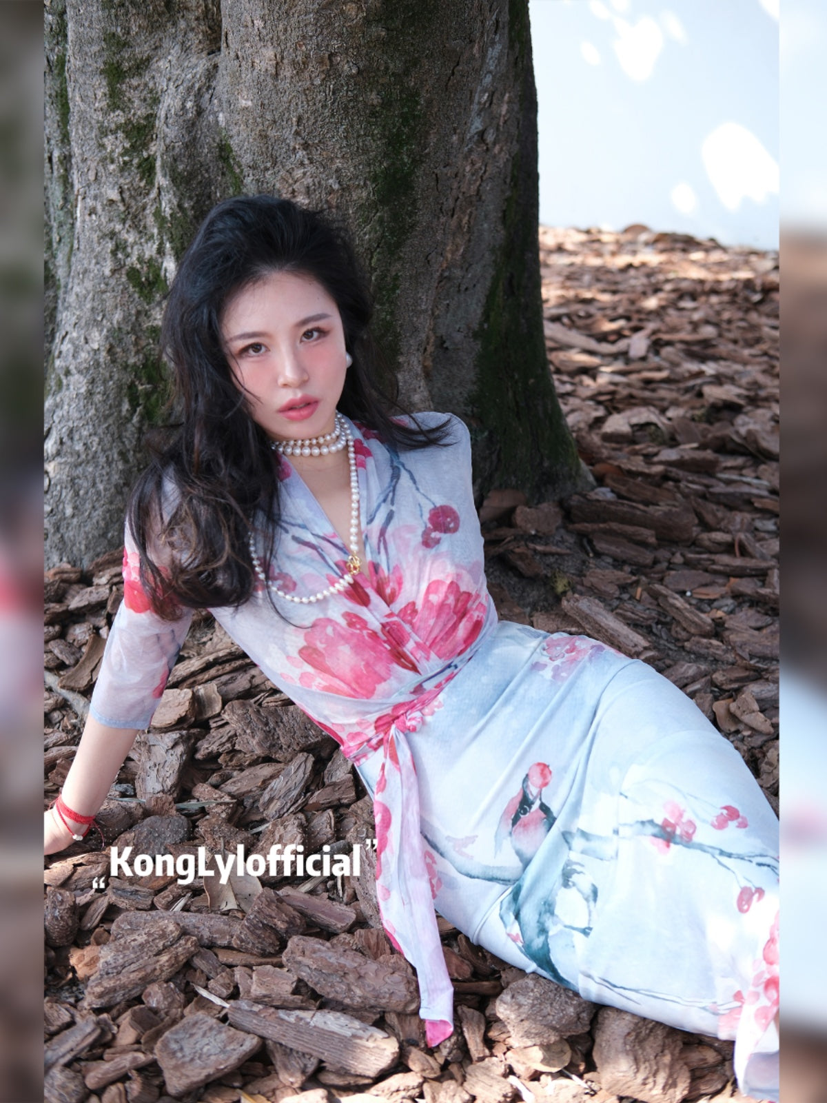 Ke Li Qi Kong-lylofficial Birds Facing the Phoenix Female Flavor Fancy Slim Dress Elegant Slim Looking
