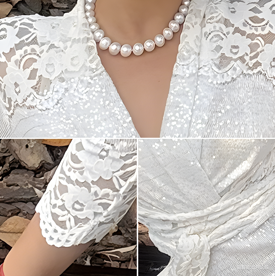 Can stand upright Kong-lylofficial Garden Lace Wrap Dress Elegant High-End Sexy Pure Desire Slimming Women