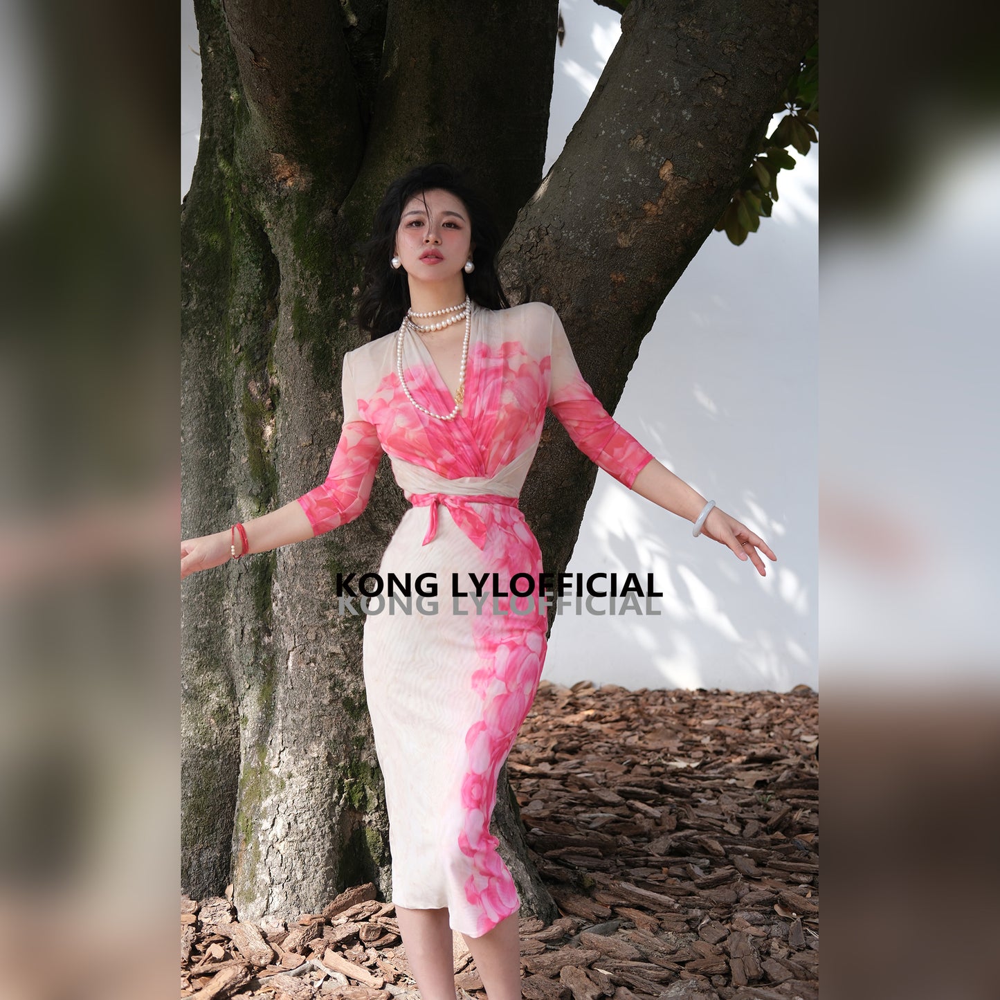 Ke Li Qi Kong-lylofficial Tiantian Girl Loose Flower Pure Desire Woman Slim Dress Classy Elegant Slim Looking