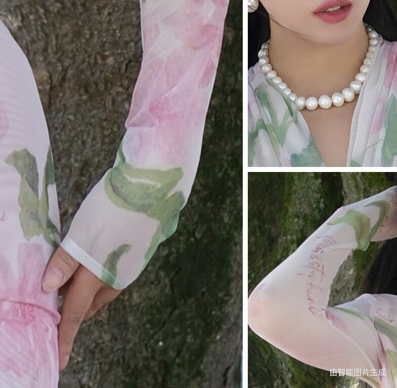 Keli Kong-lylofficial Summer Peony Mesh Slim Dress Classy Elegant Slim Looking Pure