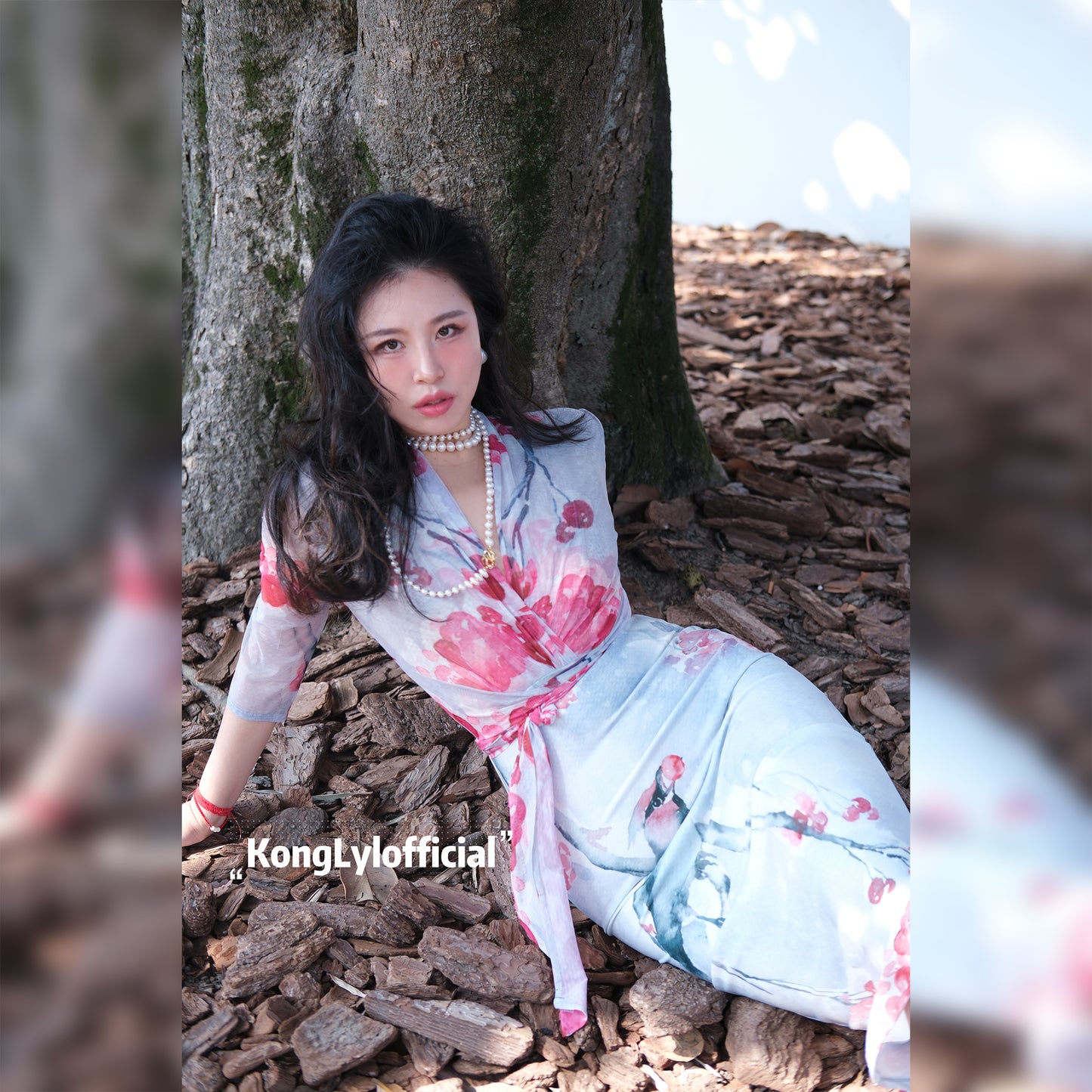 Ke Li Qi Kong-lylofficial Birds Facing the Phoenix Female Flavor Fancy Slim Dress Elegant Slim Looking