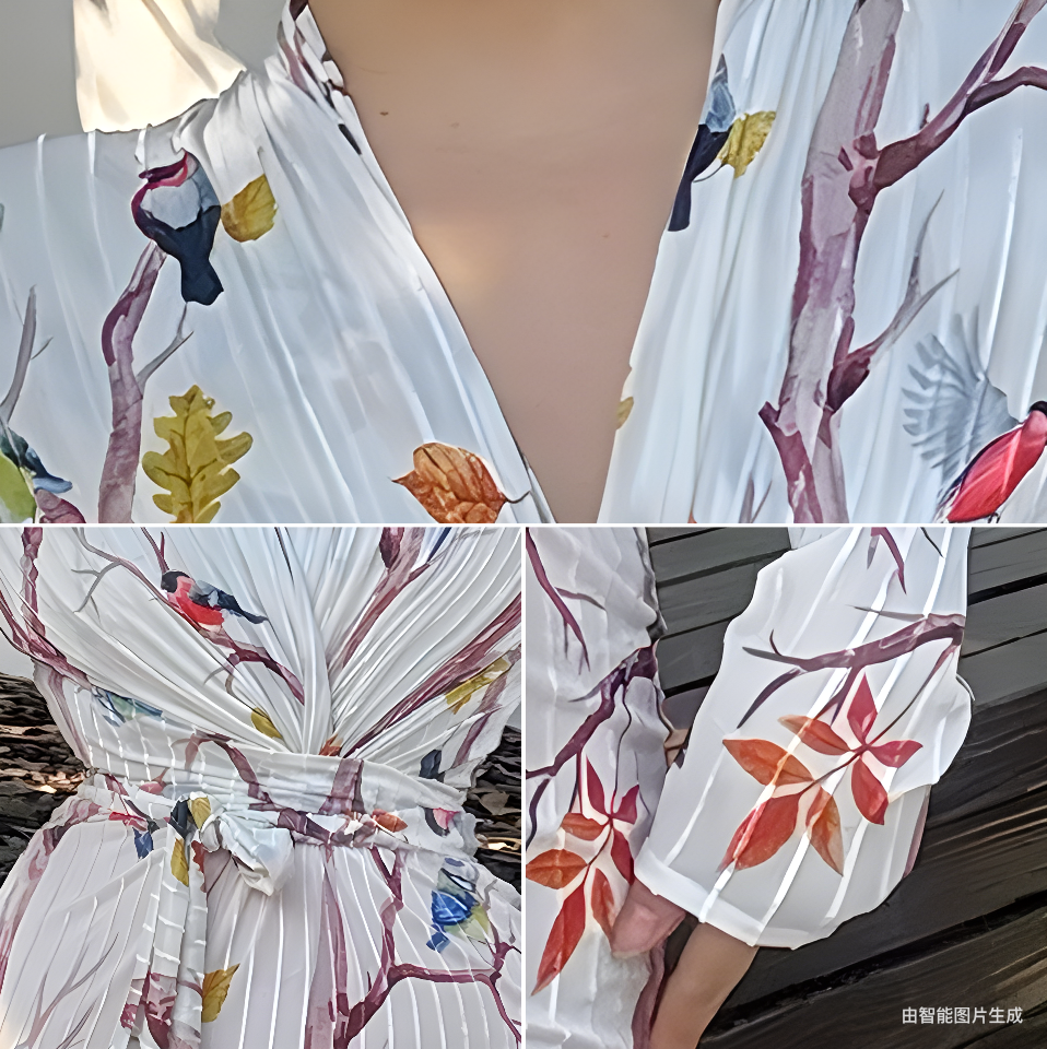 Can stand upright Kong-lylofficial Dan Niao Spreads Wings Velvet Sheer Wrap Dress Elegant High-end Slimming