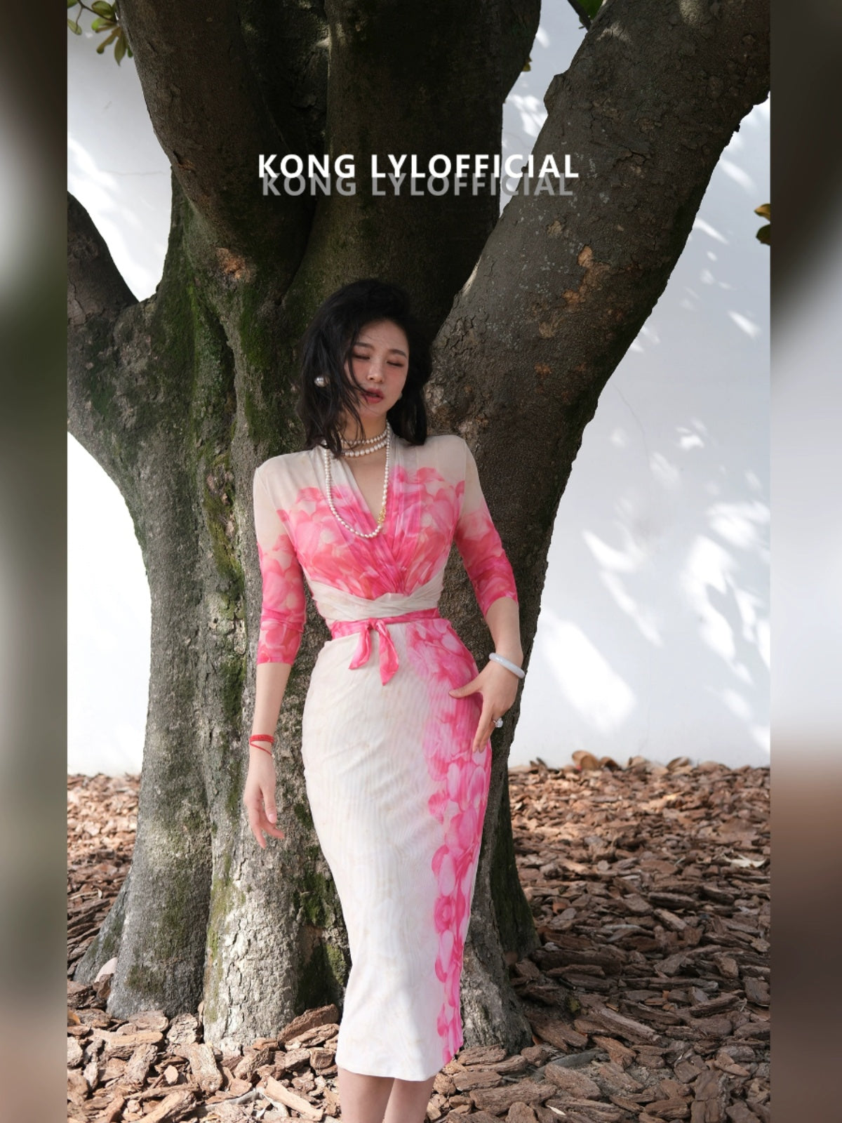 Ke Li Qi Kong-lylofficial Tiantian Girl Loose Flower Pure Desire Woman Slim Dress Classy Elegant Slim Looking