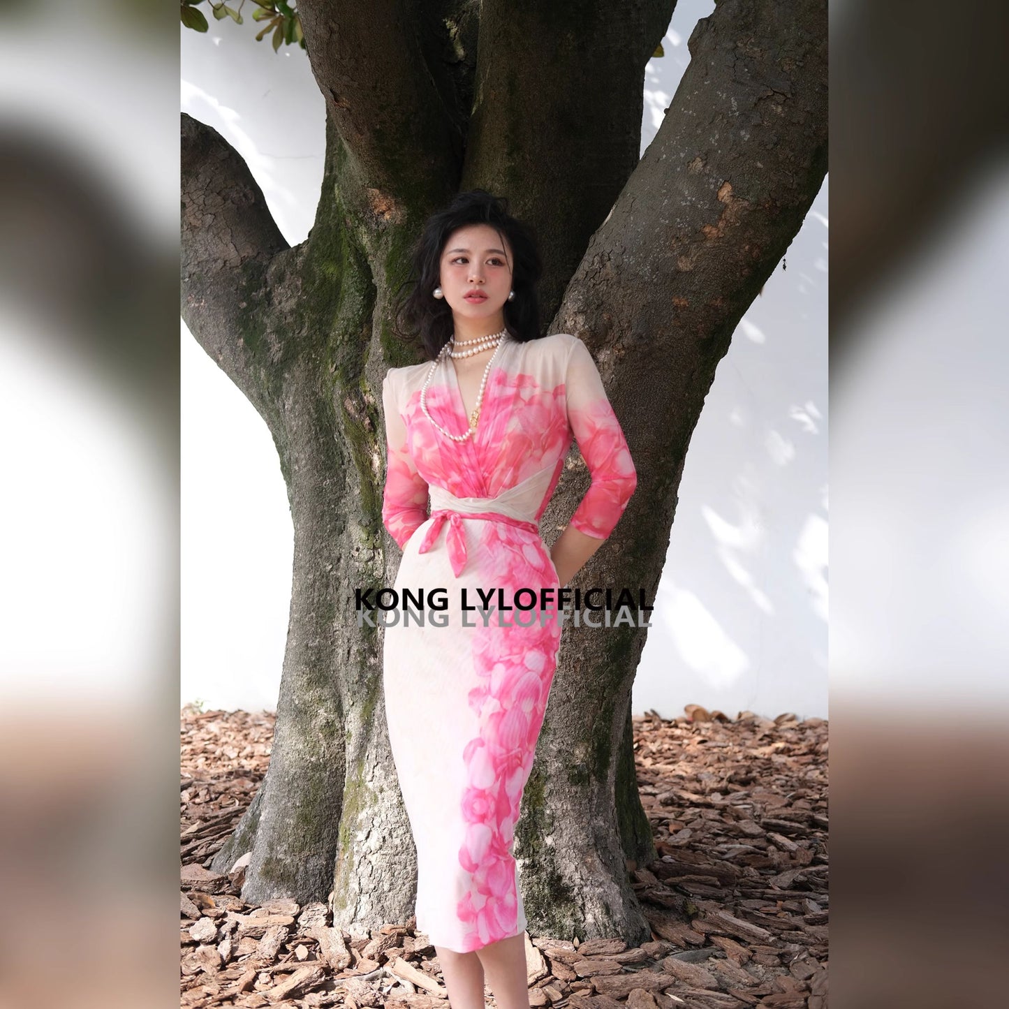 Ke Li Qi Kong-lylofficial Tiantian Girl Loose Flower Pure Desire Woman Slim Dress Classy Elegant Slim Looking