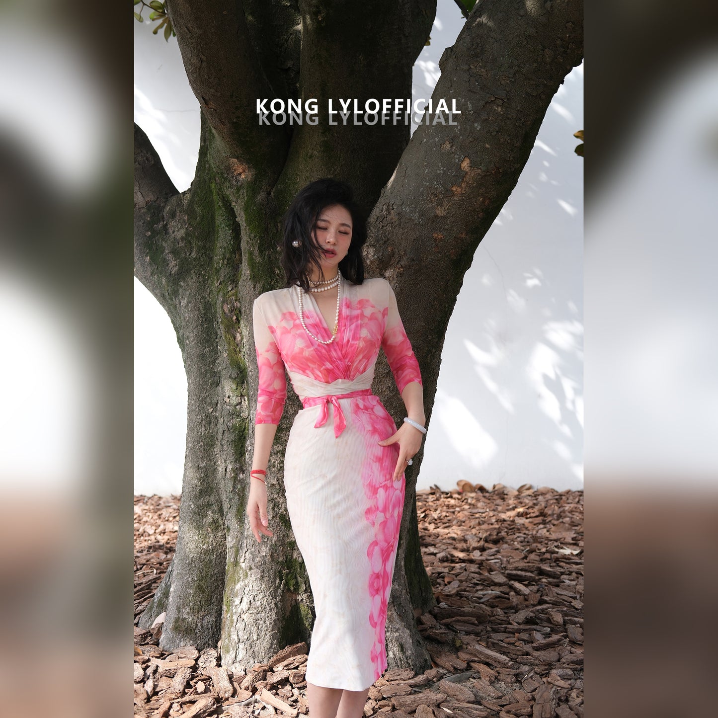 Ke Li Qi Kong-lylofficial Tiantian Girl Loose Flower Pure Desire Woman Slim Dress Classy Elegant Slim Looking