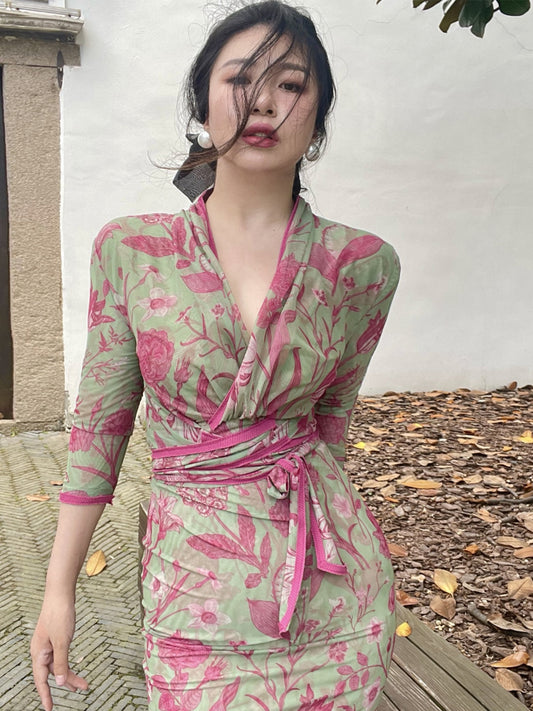 Ke Li Yi Kong-lylofficial Designer Brand Mandala Slim Dress High-End Sexy Desire White