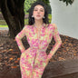 Can stand upright Kong-lylofficial Golden Phoenix Flower Mesh Sparkling Diamond Bodycon Dress Elegant High-end Feel Brightening Slimming