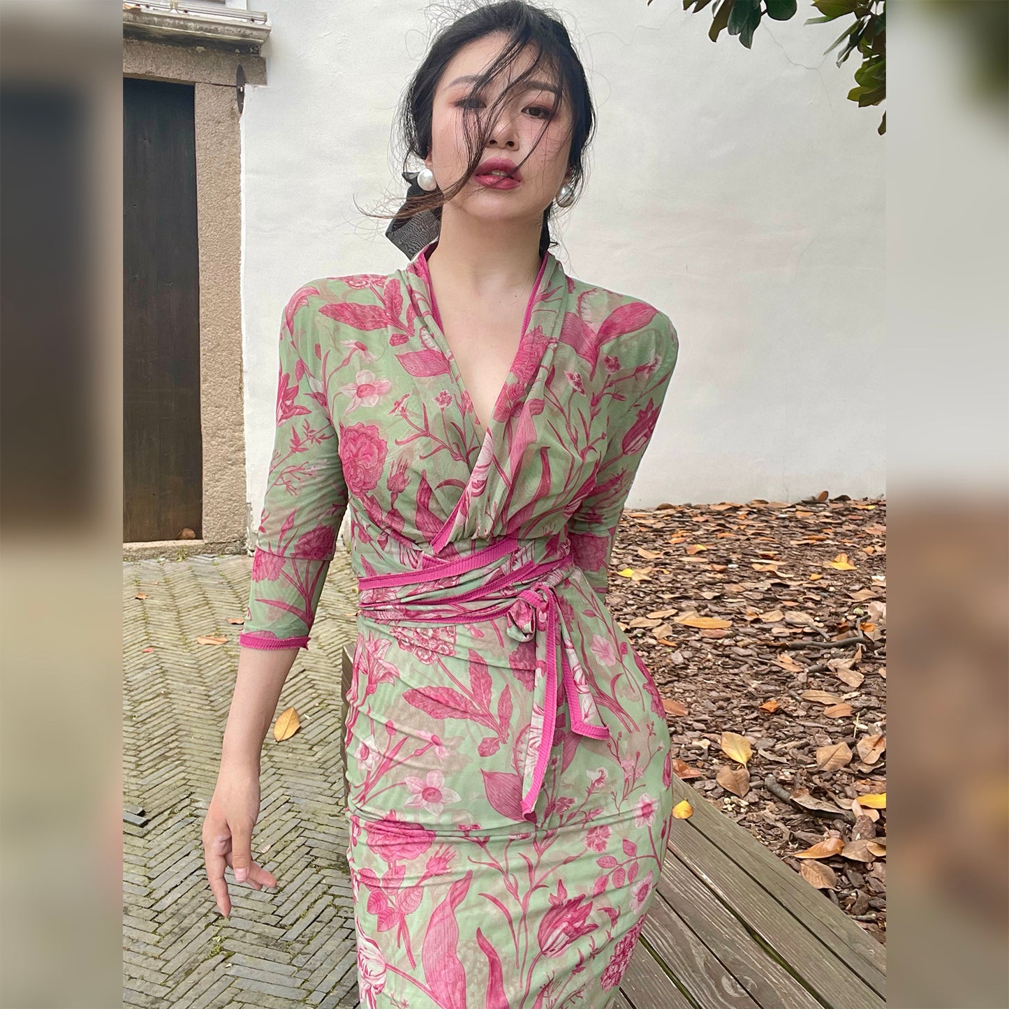 Ke Li Yi Kong-lylofficial Designer Brand Mandala Slim Dress High-End Sexy Desire White