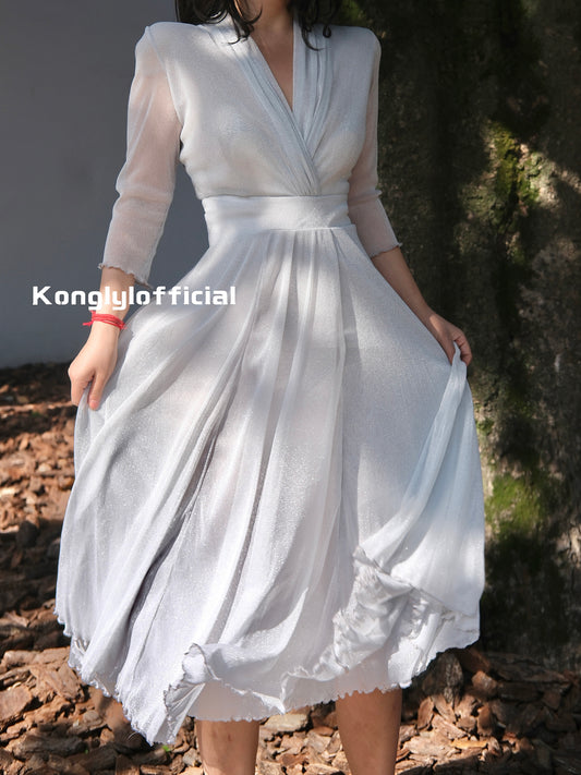 Ke Li Qi Kong-lylofficial Caiyun Xinghe Female Flavor Slim Dress Classy Elegant Slim Looking