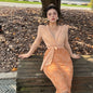 Can stand upright Kong-lylofficial Gold Thread Sparkling Diamond Velvet Bodycon Dress Sexy Feminine High-end Feel