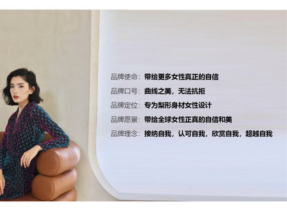 Keli Kong-lylofficial Designer Brand Sinomax Cable Stitch Wool Slim Dress Elegant Old Money Style