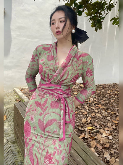 Ke Li Yi Kong-lylofficial Designer Brand Mandala Slim Dress High-End Sexy Desire White