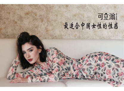 Keli Kong-lylofficial Designer Brand Sinomax Cable Stitch Wool Slim Dress Elegant Old Money Style