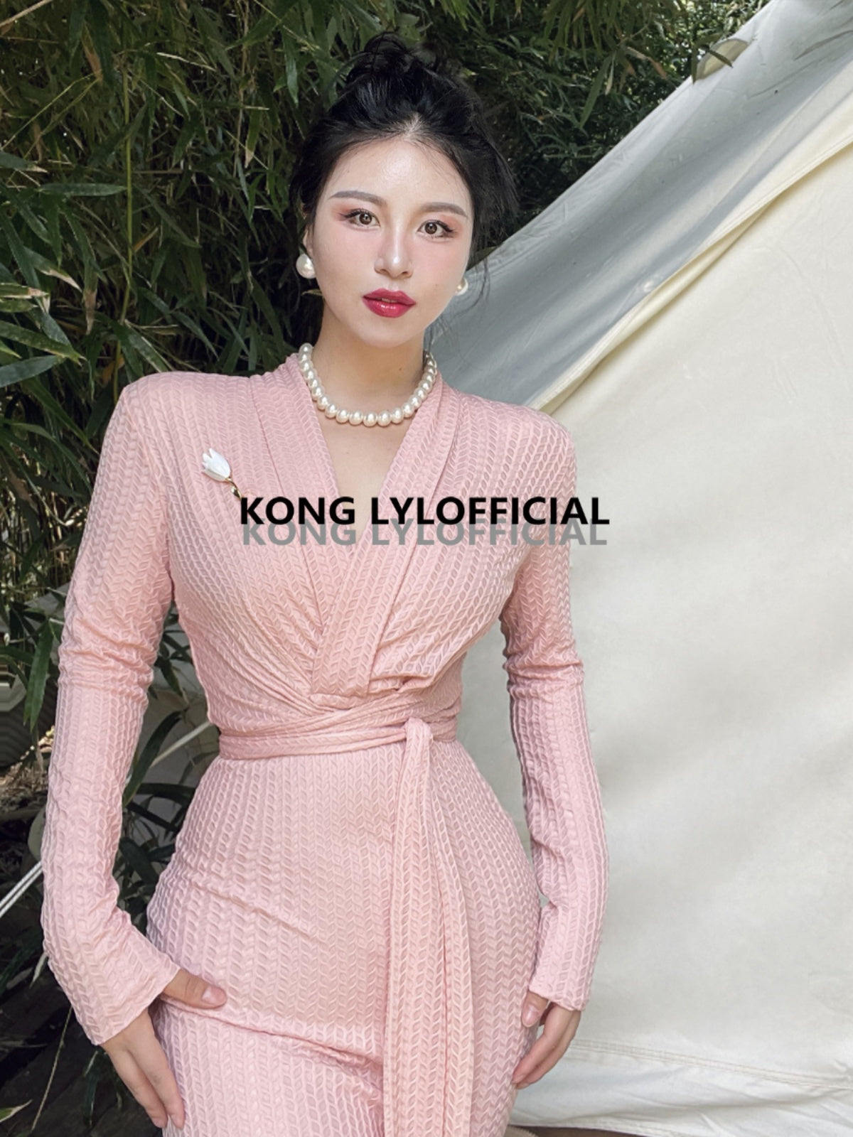 Keli Kong-lylofficial Designer Brand Furong Frosted Blossom Slim Dress Graceful Women Pure Want to Reduce