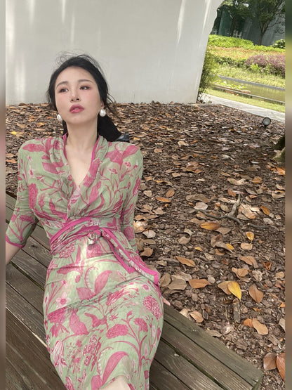 Ke Li Yi Kong-lylofficial Designer Brand Mandala Slim Dress High-End Sexy Desire White