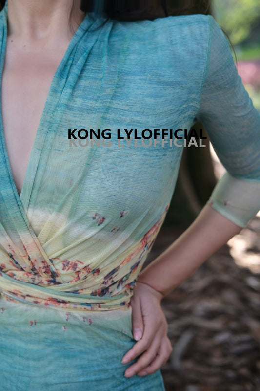 可立滃Kong-lylofficial倾城夏日女人味裹身裙高级气质感显瘦