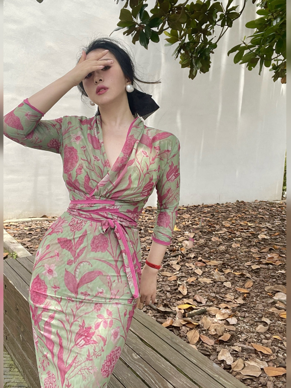 Ke Li Yi Kong-lylofficial Designer Brand Mandala Slim Dress High-End Sexy Desire White