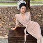 Can stand upright Kong-lylofficial Coral Pink Rhinestone Wrapped Dress Elegant High-End Sexy Slimming Women