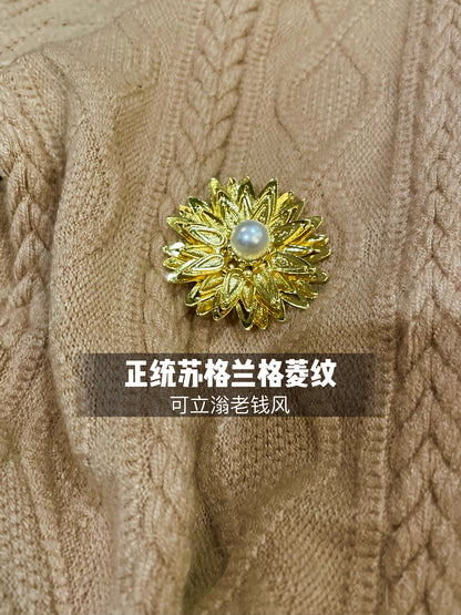 Keli Kong-lylofficial Designer Brand Sinomax Cable Stitch Wool Slim Dress Elegant Old Money Style