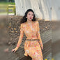 Keli Kong-lylofficial Designer Brand Amber Ginkgo Mesh Slim Dress Elegant Slim Looking Female
