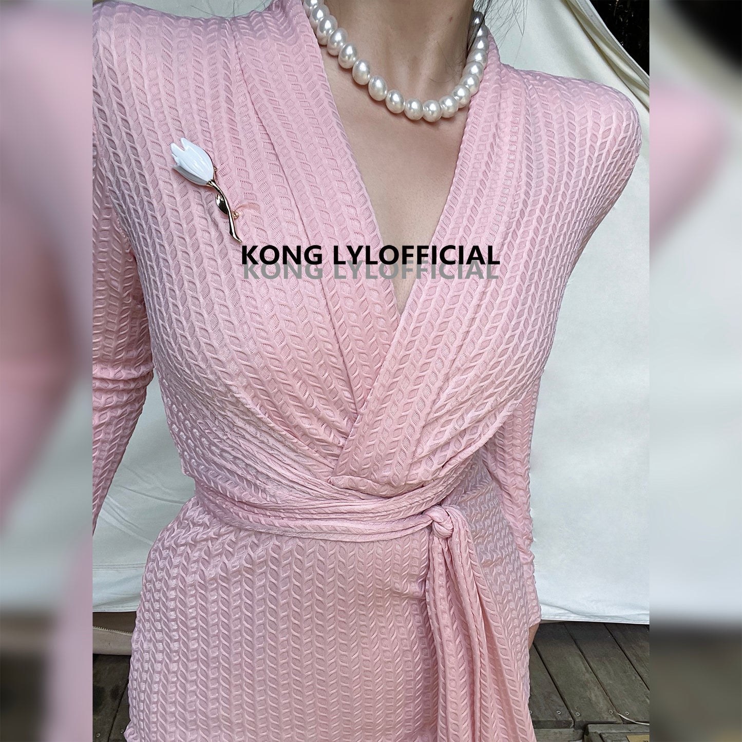 Keli Kong-lylofficial Designer Brand Furong Frosted Blossom Slim Dress Graceful Women Pure Want to Reduce